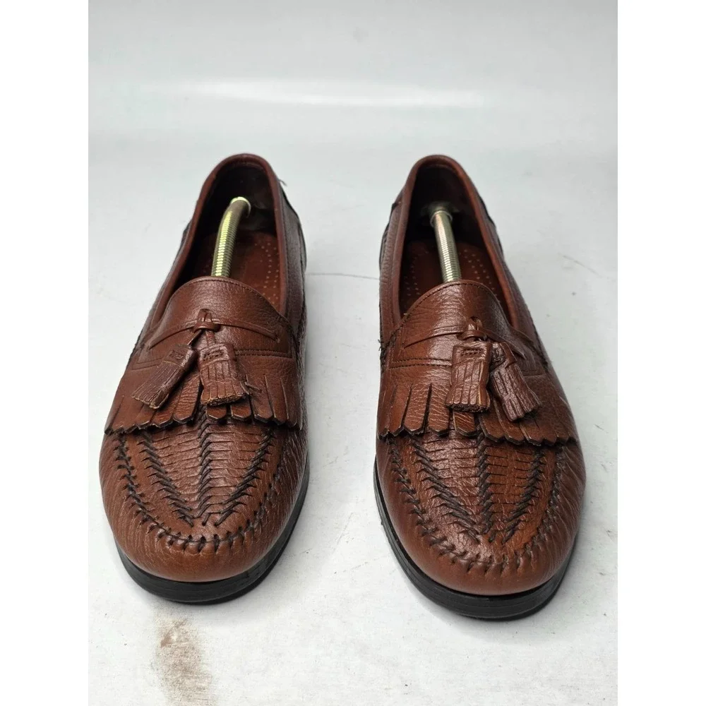 Dexter Shoes Men's Loafers Size‎ 9.5 M Brown Leather Tassel Kiltie Shoes USA VTG